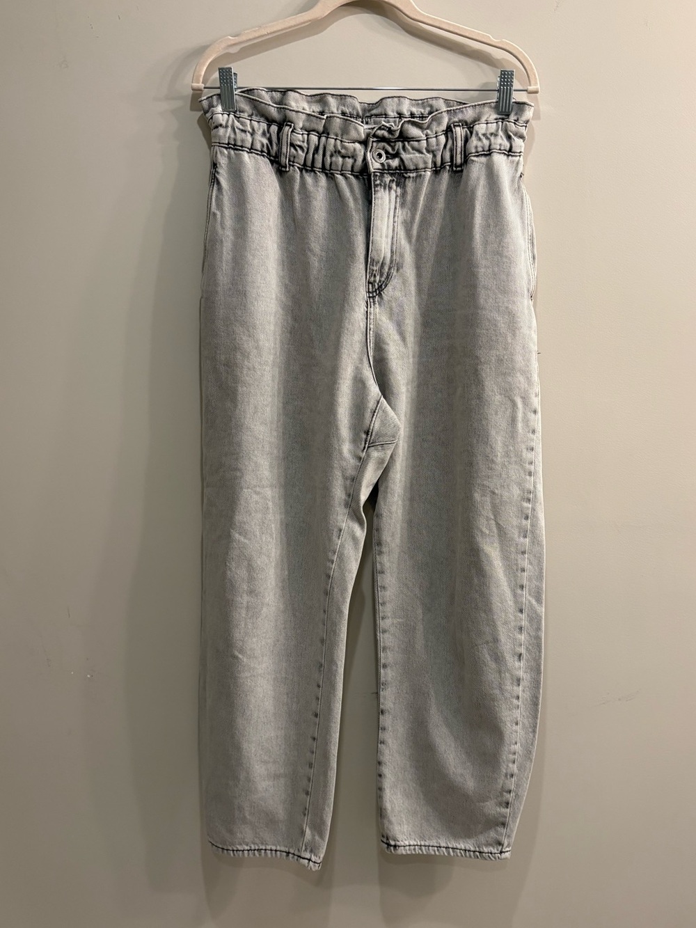 Zara High Rise Paper Bag Jeans